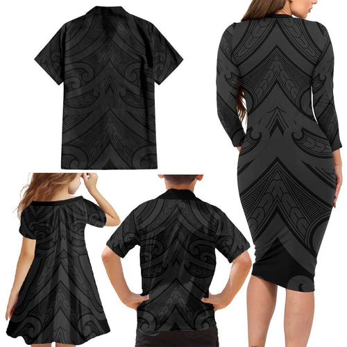 Poutama Korowai New Zealand Family Matching Long Sleeve Bodycon Dress and Hawaiian Shirt Aotearoa Maori Tattoo - Aussie Hoodie