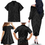 Poutama Korowai New Zealand Family Matching Off The Shoulder Long Sleeve Dress and Hawaiian Shirt Aotearoa Maori Tattoo - Aussie Hoodie
