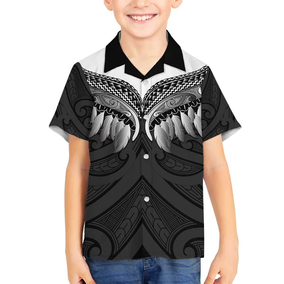 Poutama Korowai New Zealand Family Matching Off The Shoulder Long Sleeve Dress and Hawaiian Shirt Aotearoa Maori Tattoo - Aussie Hoodie