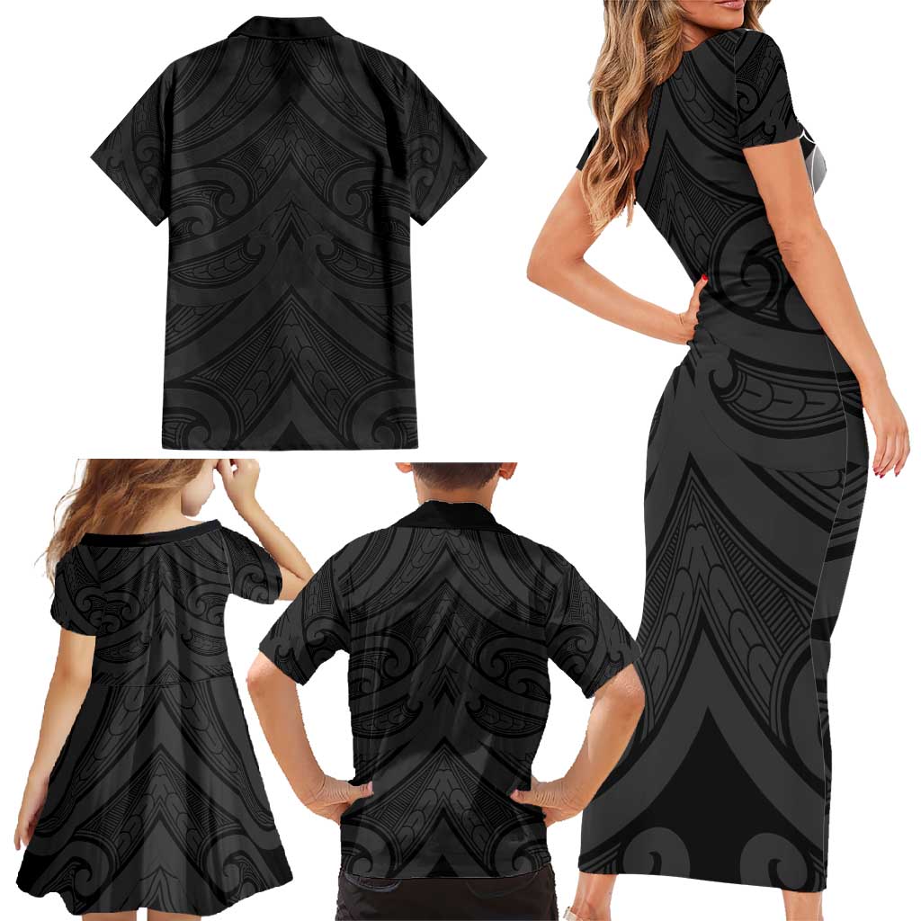 Poutama Korowai New Zealand Family Matching Short Sleeve Bodycon Dress and Hawaiian Shirt Aotearoa Maori Tattoo - Aussie Hoodie