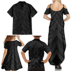 Poutama Korowai New Zealand Family Matching Summer Maxi Dress and Hawaiian Shirt Aotearoa Maori Tattoo - Aussie Hoodie