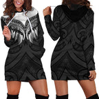 Poutama Korowai New Zealand Hoodie Dress Aotearoa Maori Tattoo - Aussie Hoodie