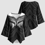 Poutama Korowai New Zealand Kimono Sleeve Blouse Aotearoa Maori Tattoo - Aussie Hoodie