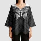 Poutama Korowai New Zealand Kimono Sleeve Blouse Aotearoa Maori Tattoo - Aussie Hoodie