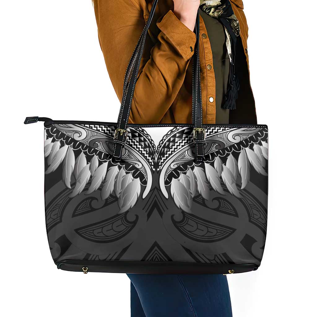 Poutama Korowai New Zealand Leather Tote Bag Aotearoa Maori Tattoo - Aussie Hoodie
