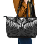 Poutama Korowai New Zealand Leather Tote Bag Aotearoa Maori Tattoo - Aussie Hoodie