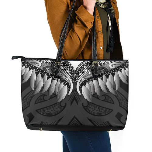 Poutama Korowai New Zealand Leather Tote Bag Aotearoa Maori Tattoo - Aussie Hoodie