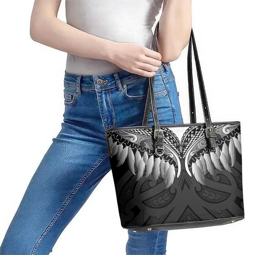 Poutama Korowai New Zealand Leather Tote Bag Aotearoa Maori Tattoo - Aussie Hoodie