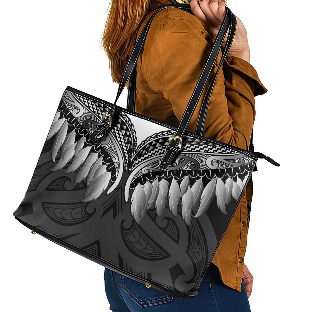 Poutama Korowai New Zealand Leather Tote Bag Aotearoa Maori Tattoo - Aussie Hoodie