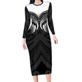 Poutama Korowai New Zealand Long Sleeve Bodycon Dress Aotearoa Maori Tattoo - Aussie Hoodie
