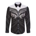 Poutama Korowai New Zealand Long Sleeve Button Shirt Aotearoa Maori Tattoo - Aussie Hoodie