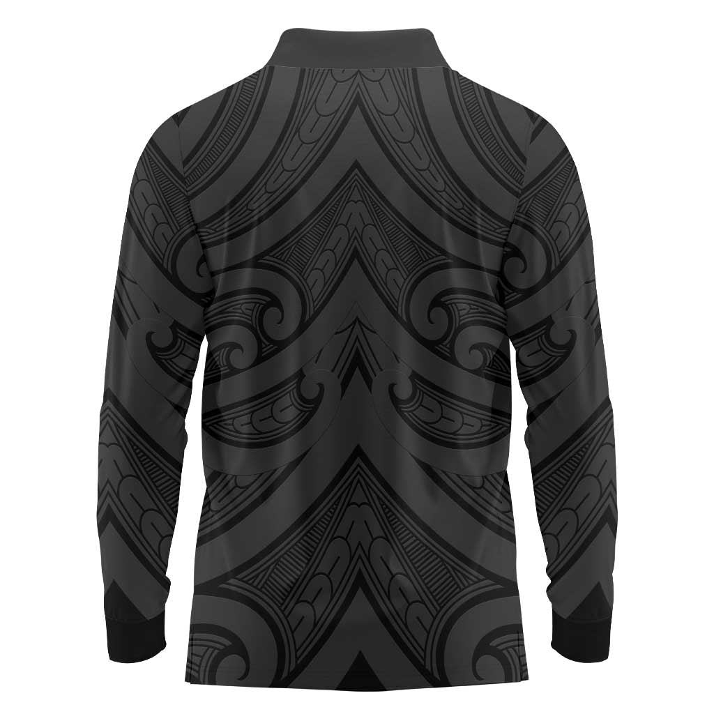 Poutama Korowai New Zealand Long Sleeve Polo Shirt Aotearoa Maori Tattoo - Aussie Hoodie