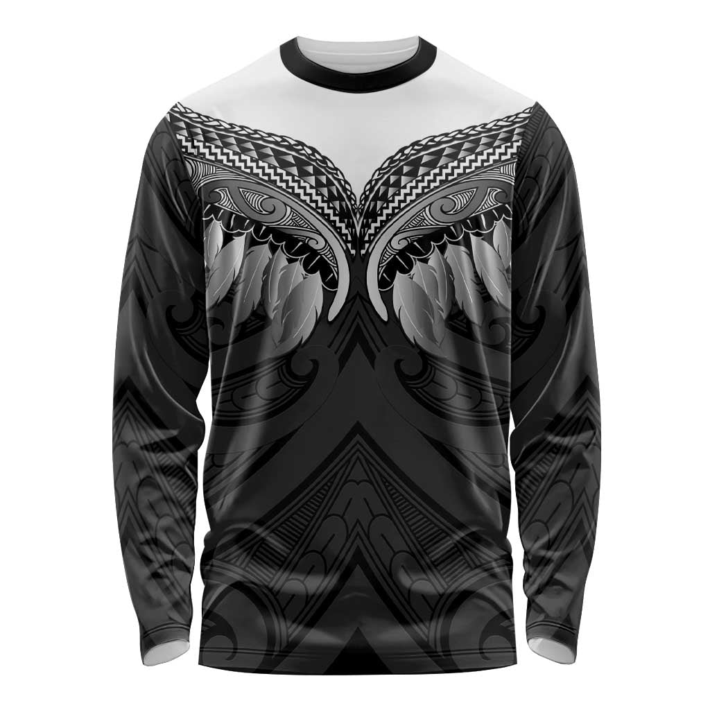 Poutama Korowai New Zealand Long Sleeve Shirt Aotearoa Maori Tattoo - Aussie Hoodie