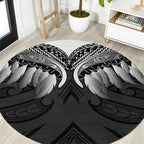 Poutama Korowai New Zealand Round Carpet Aotearoa Maori Tattoo - Aussie Hoodie