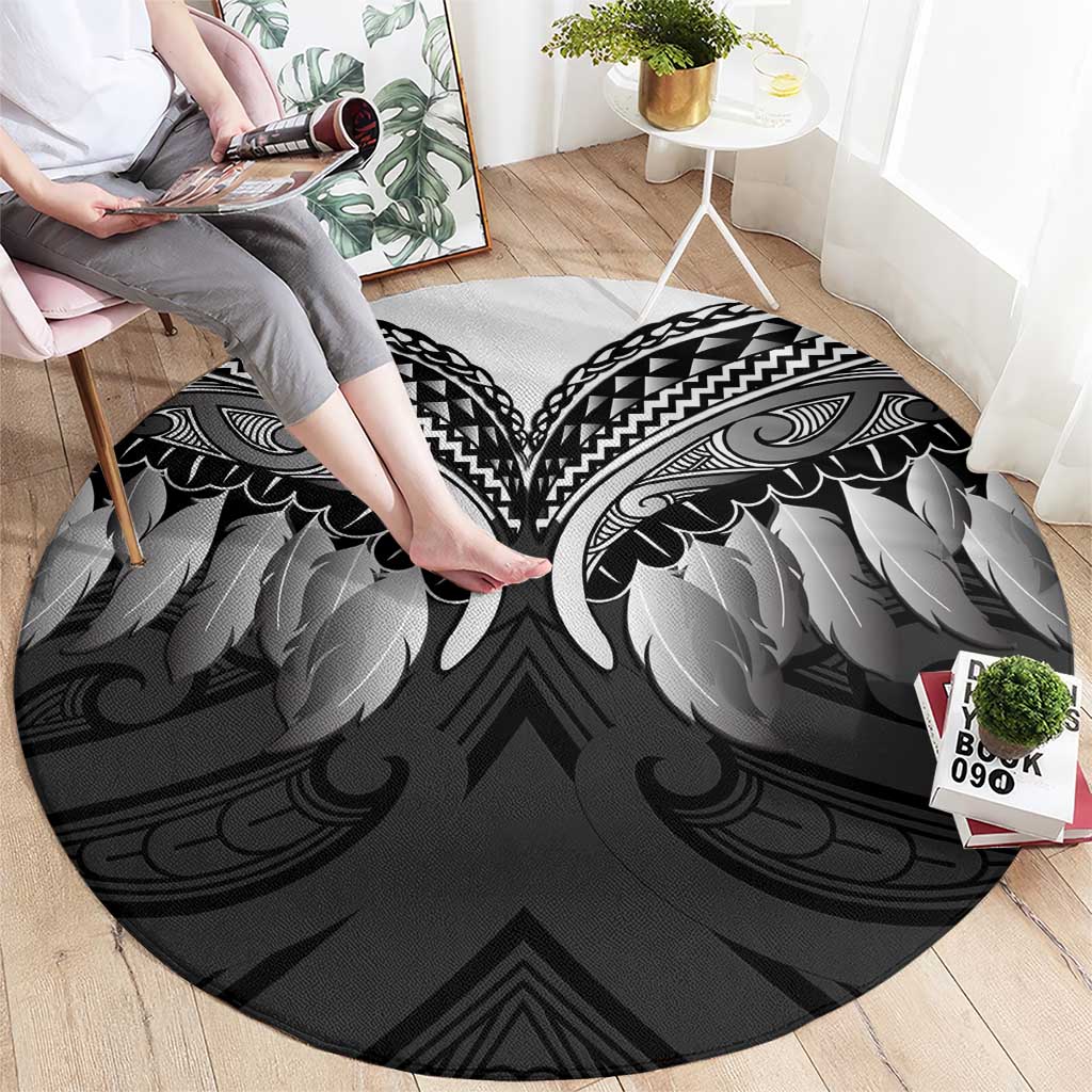 Poutama Korowai New Zealand Round Carpet Aotearoa Maori Tattoo - Aussie Hoodie