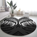 Poutama Korowai New Zealand Round Carpet Aotearoa Maori Tattoo - Aussie Hoodie