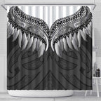 Poutama Korowai New Zealand Shower Curtain Aotearoa Maori Tattoo - Aussie Hoodie