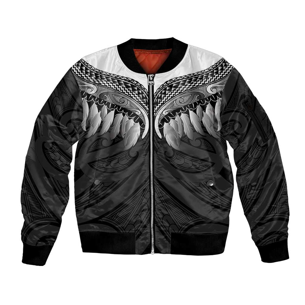Poutama Korowai New Zealand Sleeve Zip Bomber Jacket Aotearoa Maori Tattoo - Aussie Hoodie