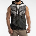 Poutama Korowai New Zealand Sleeveless Hoodie Aotearoa Maori Tattoo - Aussie Hoodie