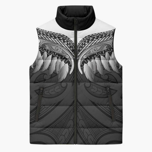 Poutama Korowai New Zealand Sleeveless Puffer Jacket Aotearoa Maori Tattoo - Aussie Hoodie
