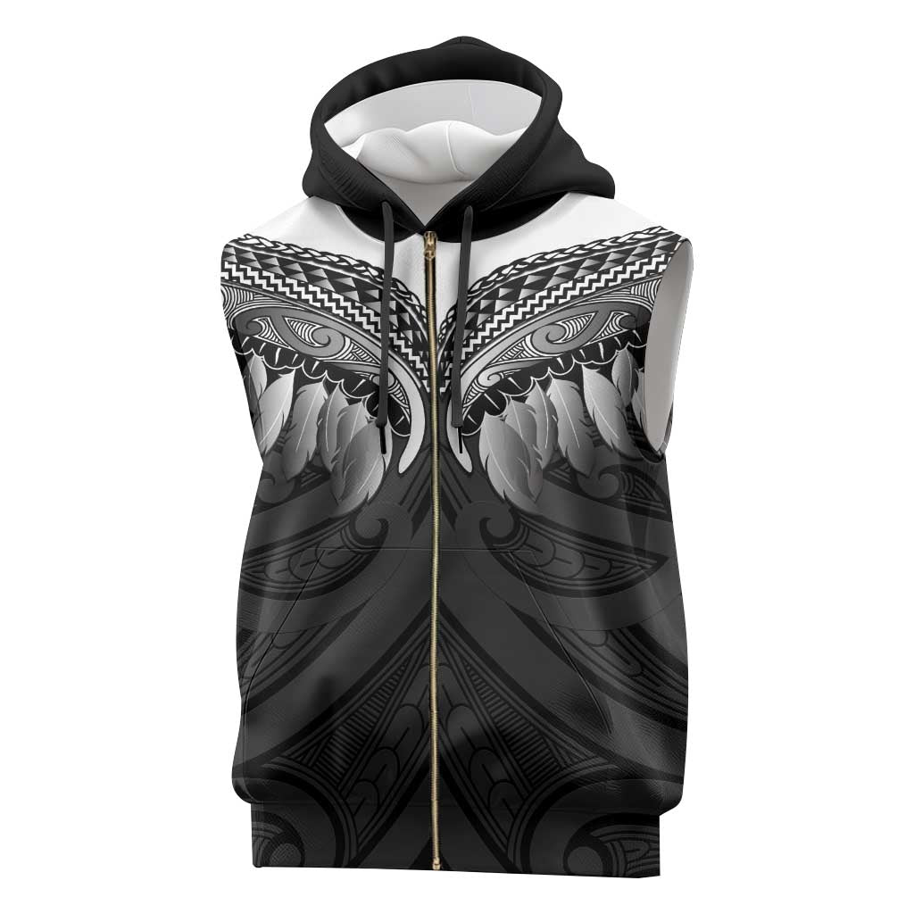 Poutama Korowai New Zealand Sleeveless Zip Hoodie Aotearoa Maori Tattoo - Aussie Hoodie
