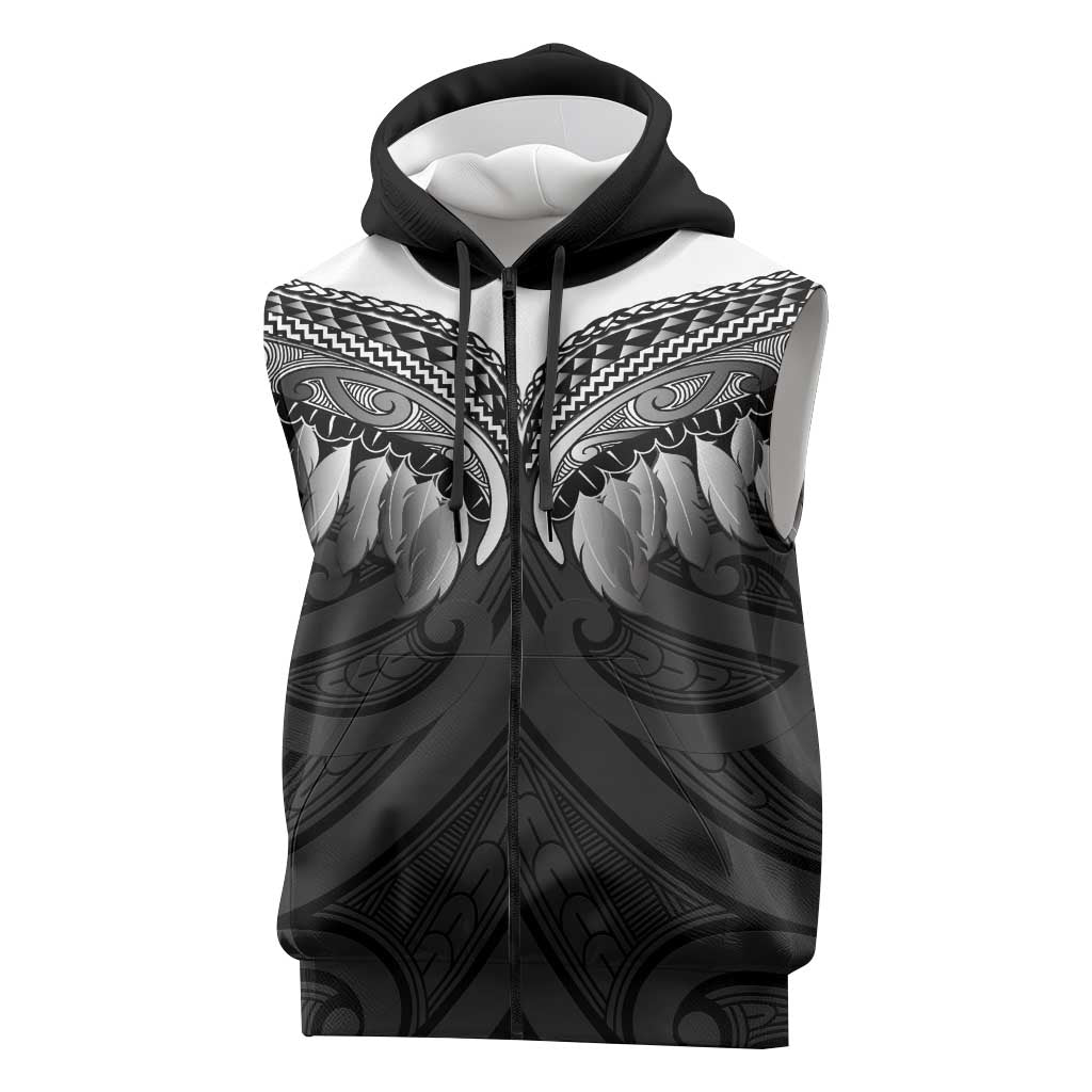 Poutama Korowai New Zealand Sleeveless Zip Hoodie Aotearoa Maori Tattoo LT14
