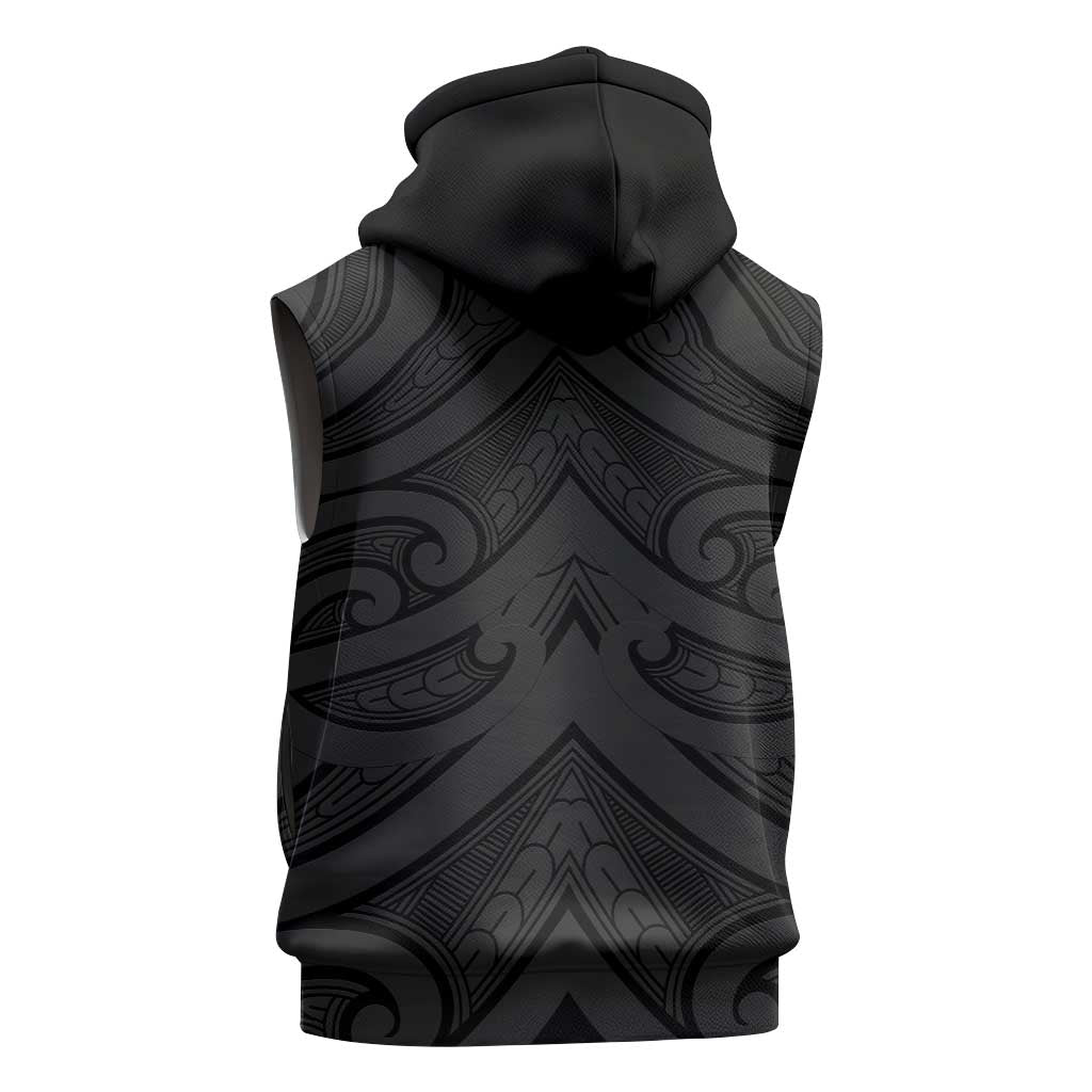 Poutama Korowai New Zealand Sleeveless Zip Hoodie Aotearoa Maori Tattoo LT14