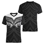 Poutama Korowai New Zealand Women V-Neck T-Shirt Aotearoa Maori Tattoo - Aussie Hoodie