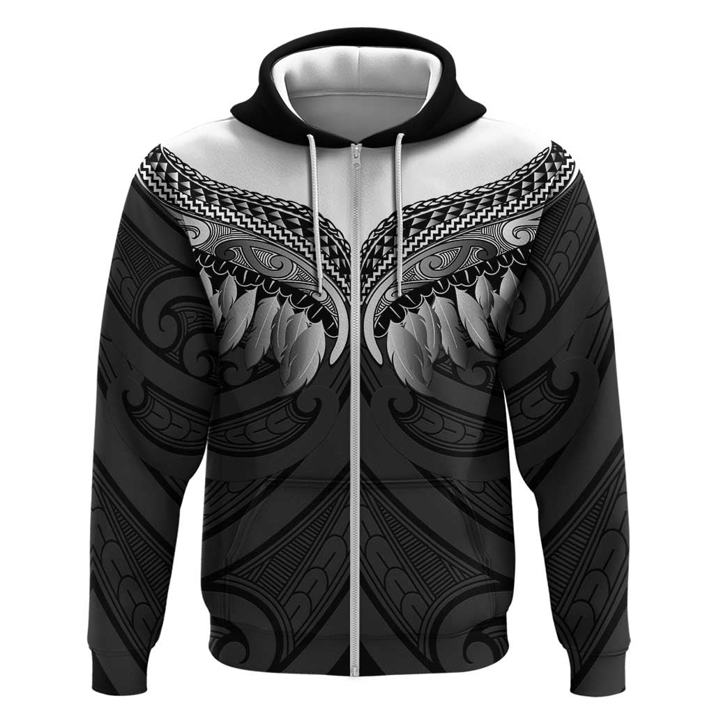 Poutama Korowai New Zealand Zip Hoodie Aotearoa Maori Tattoo - Aussie Hoodie