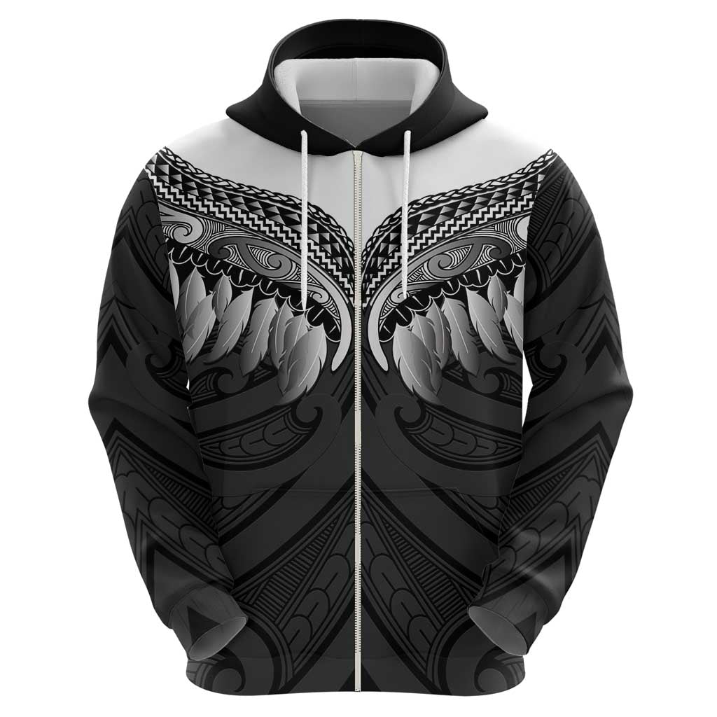 Poutama Korowai New Zealand Zip Hoodie Aotearoa Maori Tattoo - Aussie Hoodie