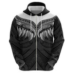 Poutama Korowai New Zealand Zip Hoodie Aotearoa Maori Tattoo - Aussie Hoodie