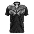 Poutama Korowai New Zealand Zipper Polo Shirt Aotearoa Maori Tattoo - Aussie Hoodie