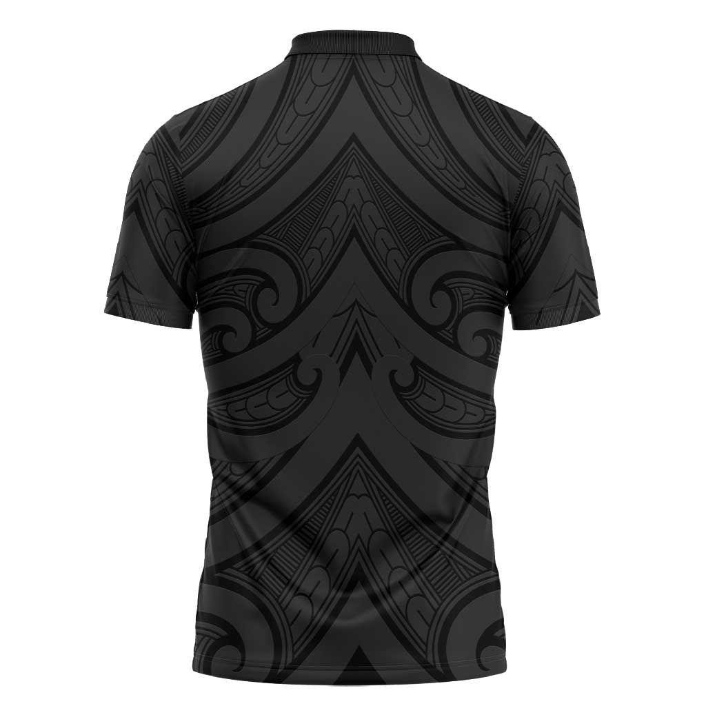 Poutama Korowai New Zealand Zipper Polo Shirt Aotearoa Maori Tattoo - Aussie Hoodie