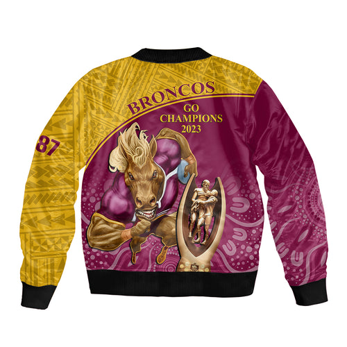 brisbane-broncos-rugby-bomber-jacket-go-champions-2023-mascot-with-polynesian-indigenous-art