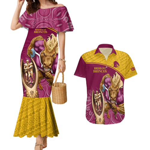 brisbane-broncos-rugby-couples-matching-mermaid-dress-and-hawaiian-shirt-go-champions-2023-mascot-with-polynesian-indigenous-art