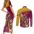 brisbane-broncos-rugby-couples-matching-short-sleeve-bodycon-dress-and-long-sleeve-button-shirts-go-champions-2023-mascot-with-polynesian-indigenous-art
