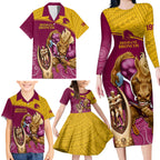 brisbane-broncos-rugby-family-matching-long-sleeve-bodycon-dress-and-hawaiian-shirt-go-champions-2023-mascot-with-polynesian-indigenous-art