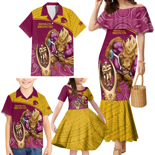 brisbane-broncos-rugby-family-matching-mermaid-dress-and-hawaiian-shirt-go-champions-2023-mascot-with-polynesian-indigenous-art
