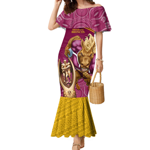brisbane-broncos-rugby-family-matching-mermaid-dress-and-hawaiian-shirt-go-champions-2023-mascot-with-polynesian-indigenous-art