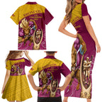 brisbane-broncos-rugby-family-matching-short-sleeve-bodycon-dress-and-hawaiian-shirt-go-champions-2023-mascot-with-polynesian-indigenous-art