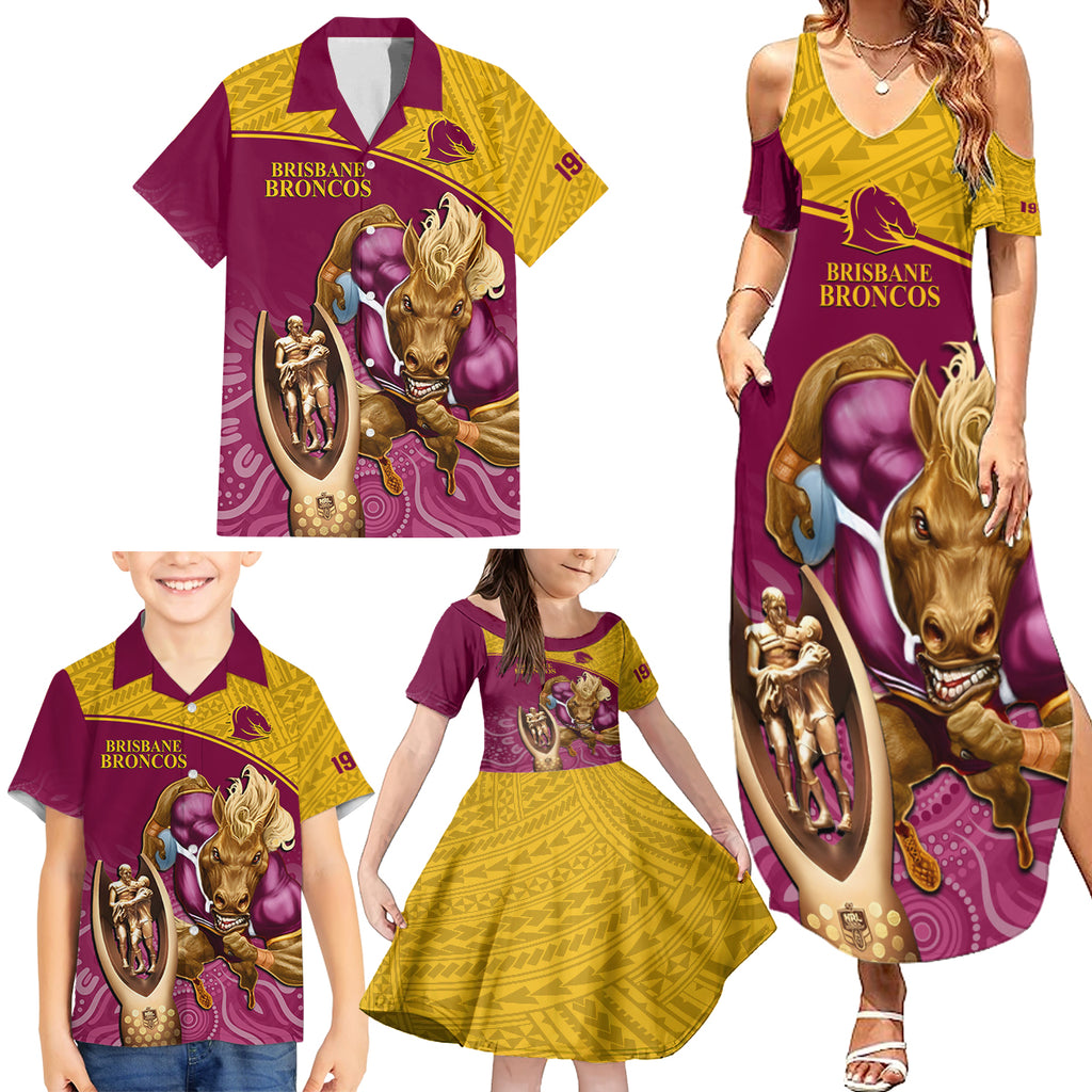 brisbane-broncos-rugby-family-matching-summer-maxi-dress-and-hawaiian-shirt-go-champions-2023-mascot-with-polynesian-indigenous-art