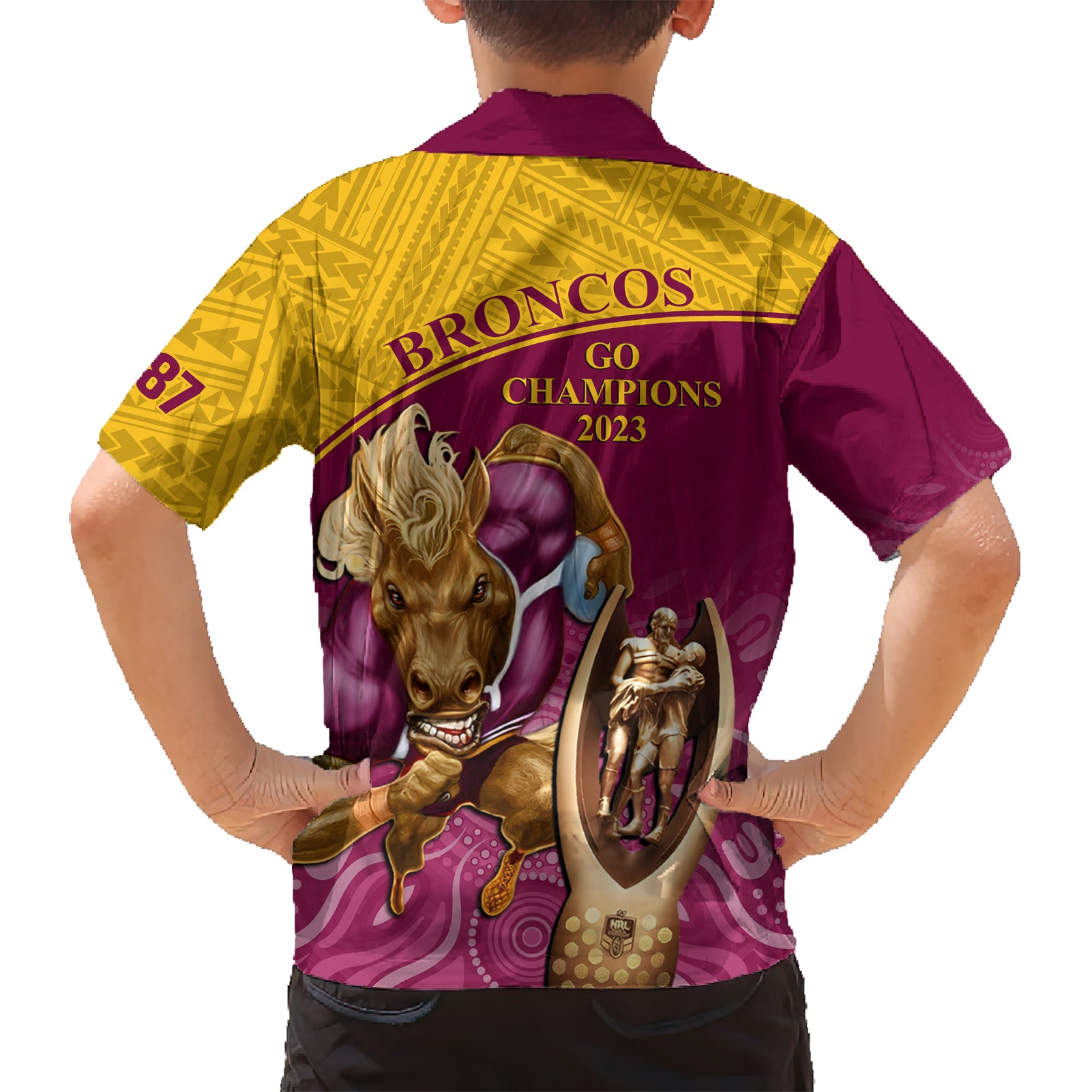 brisbane-broncos-rugby-hawaiian-shirt-go-champions-2023-mascot-with-polynesian-indigenous-art