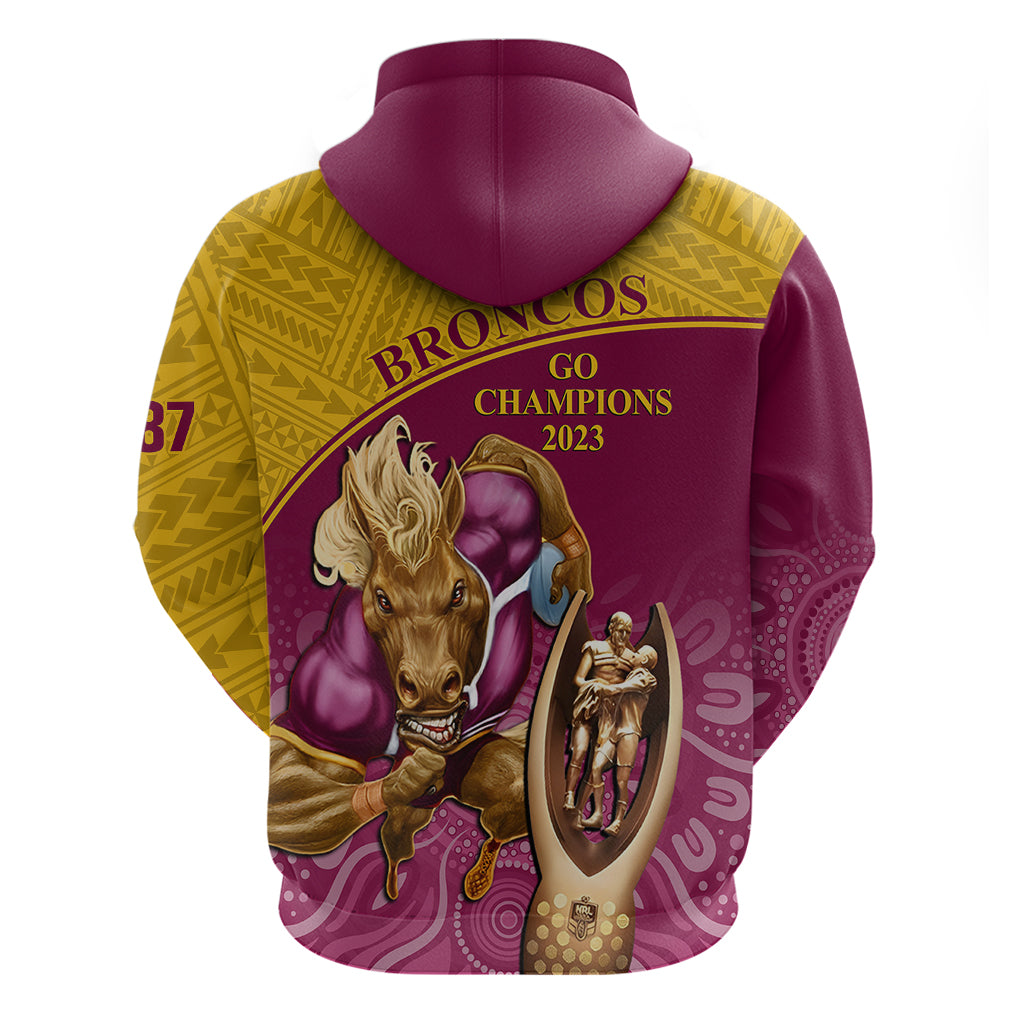 brisbane-broncos-rugby-hoodie-go-champions-2023-mascot-with-polynesian-indigenous-art