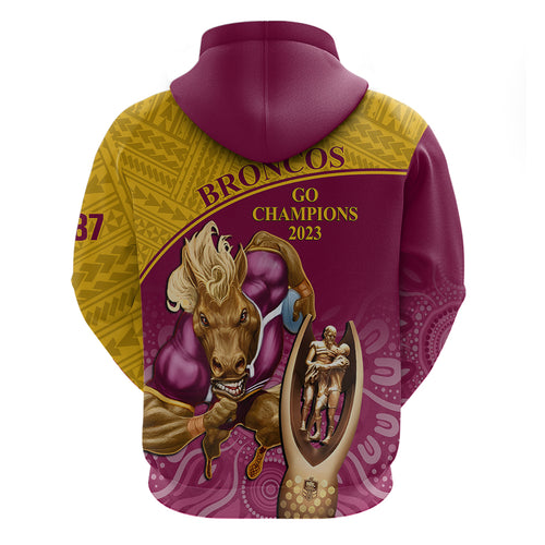 brisbane-broncos-rugby-hoodie-go-champions-2023-mascot-with-polynesian-indigenous-art
