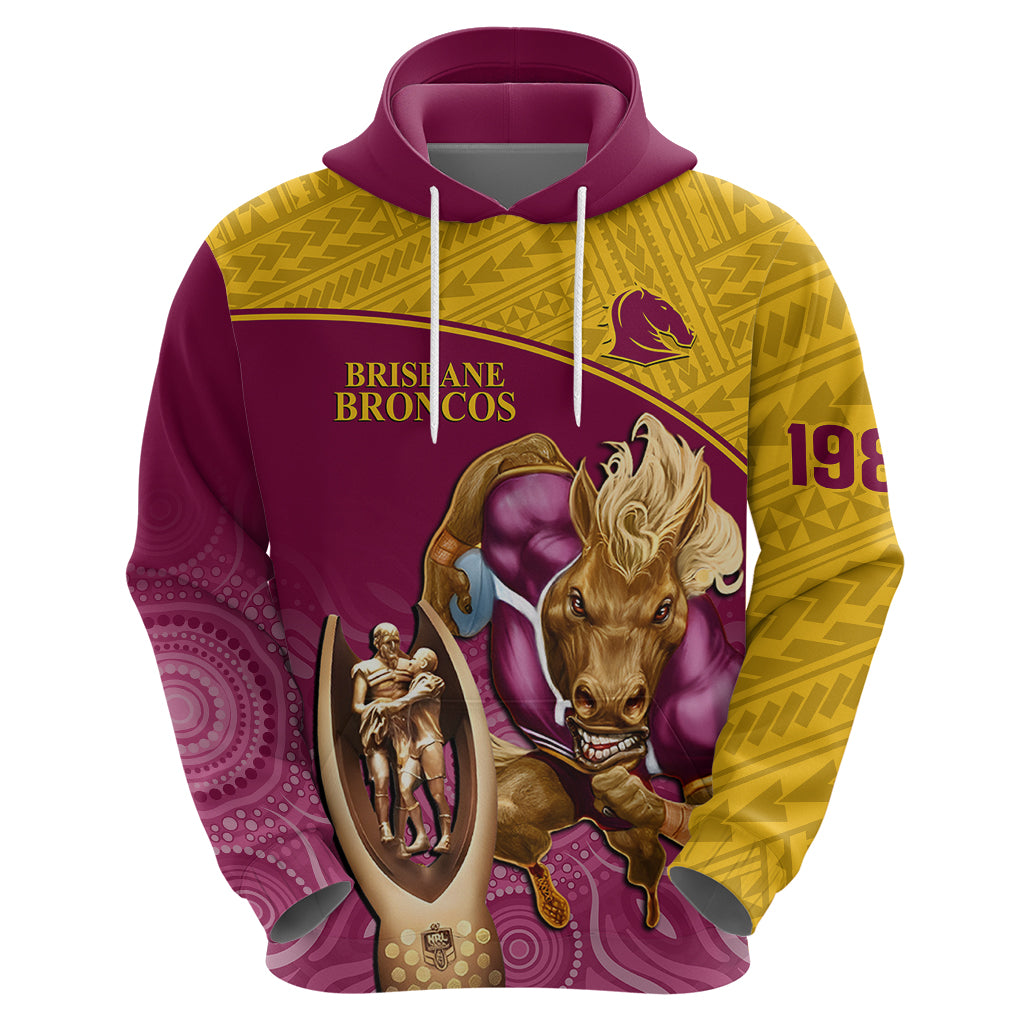 brisbane-broncos-rugby-hoodie-go-champions-2023-mascot-with-polynesian-indigenous-art
