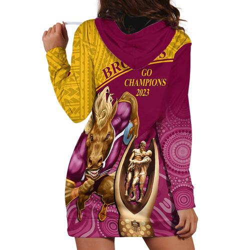 brisbane-broncos-rugby-hoodie-dress-go-champions-2023-mascot-with-polynesian-indigenous-art