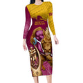 brisbane-broncos-rugby-long-sleeve-bodycon-dress-go-champions-2023-mascot-with-polynesian-indigenous-art