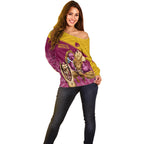 brisbane-broncos-rugby-off-shoulder-sweater-go-champions-2023-mascot-with-polynesian-indigenous-art
