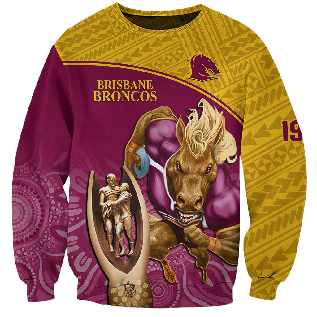 brisbane-broncos-rugby-sweatshirt-go-champions-2023-mascot-with-polynesian-indigenous-art