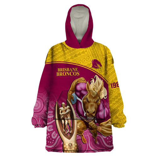 brisbane-broncos-rugby-wearable-blanket-hoodie-go-champions-2023-mascot-with-polynesian-indigenous-art